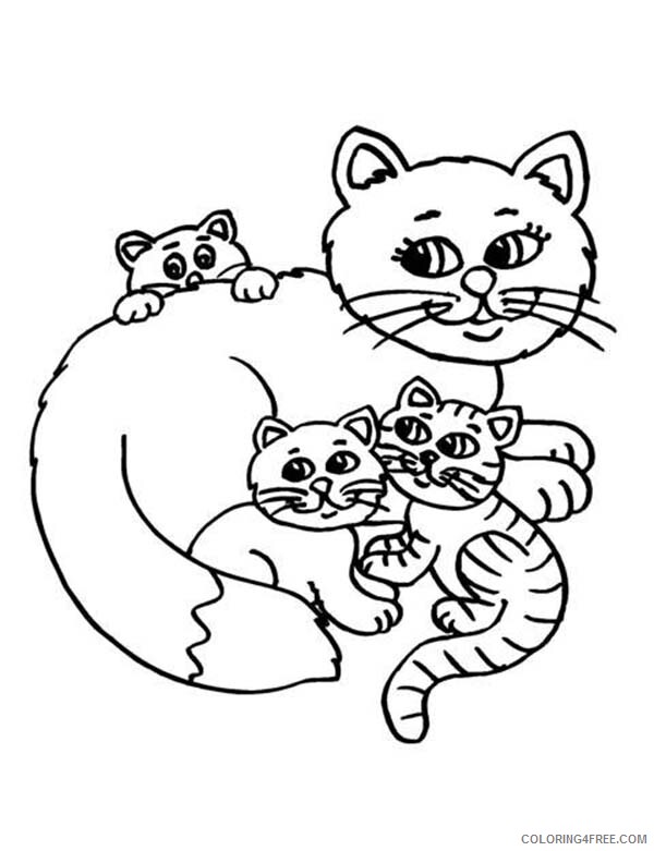 Cat Coloring Pages Animal Printable Sheets Cat Mother 2021 0818 Coloring4free