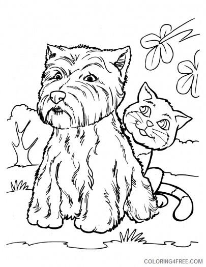 Cat Coloring Pages Animal Printable Sheets Cat and Dog 2021 0797 Coloring4free