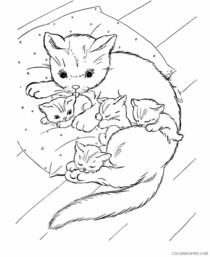 Cat Coloring Pages Animal Printable Sheets Free Cat 2 2021 0875 Coloring4free
