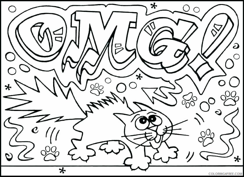 Cat Coloring Pages Animal Printable Sheets Funny OMG cat 2021 0877 Coloring4free