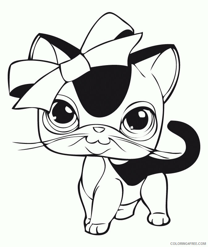 Cat Coloring Pages Animal Printable Sheets LPS Cat 2021 0882 Coloring4free