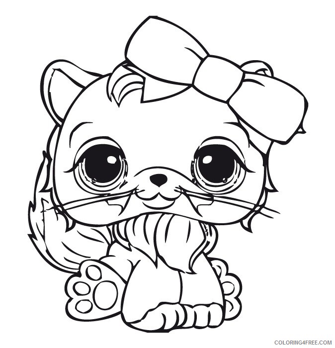 Cat Coloring Pages Animal Printable Sheets LPS Cat 2021 0883 Coloring4free