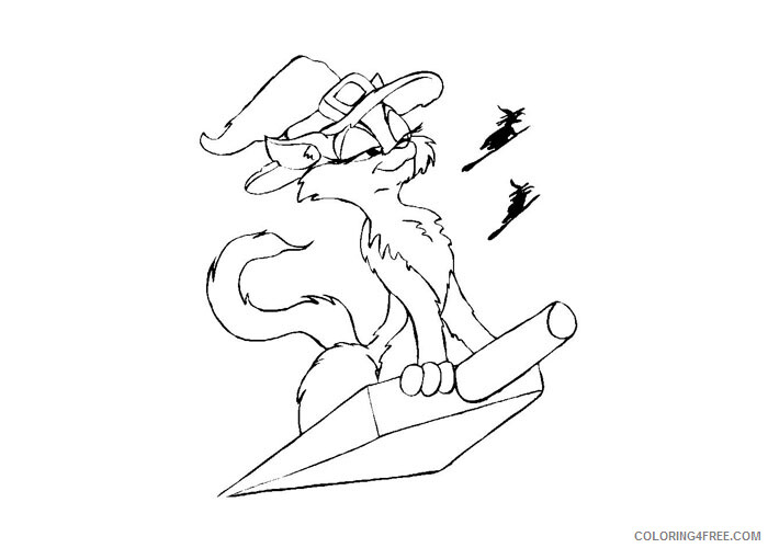 Cat Coloring Pages Animal Printable Sheets Witch cat 2021 0899 Coloring4free
