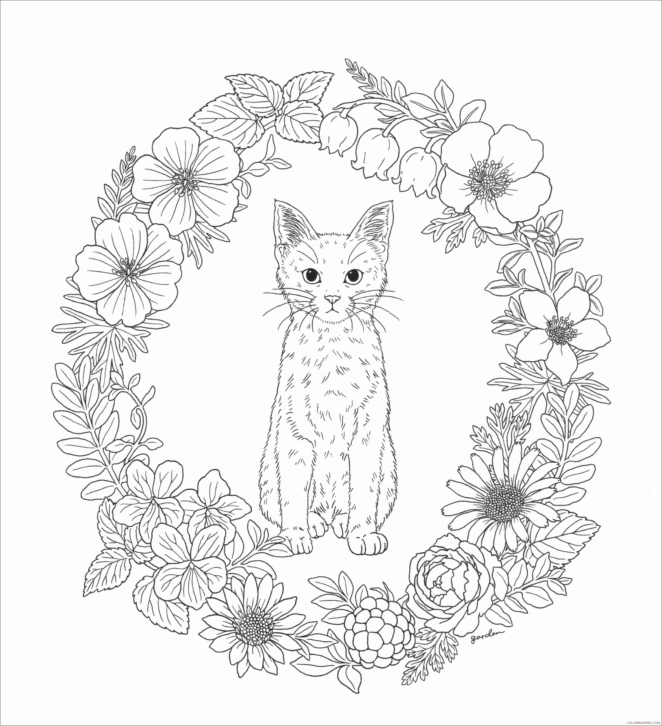 Cat Coloring Pages Animal Printable Sheets animal mandala cat 2021 0785 Coloring4free
