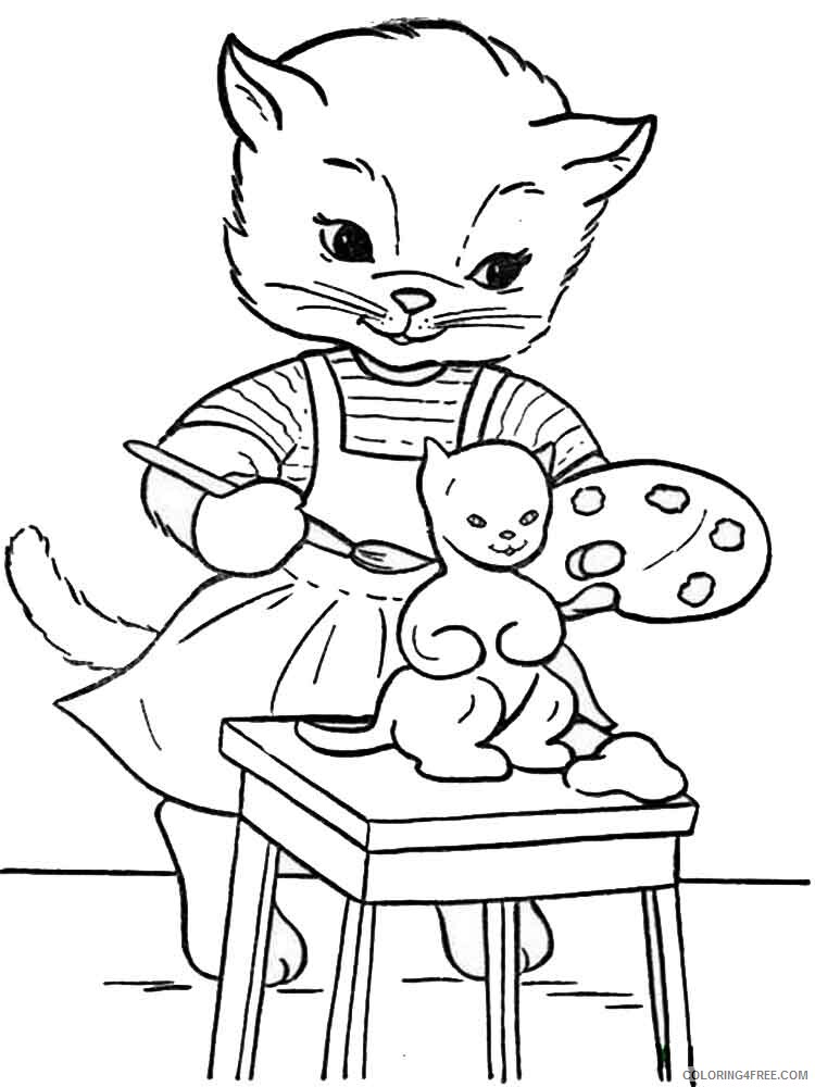 Cat Coloring Pages Animal Printable Sheets animals cats 9 2021 0860 Coloring4free