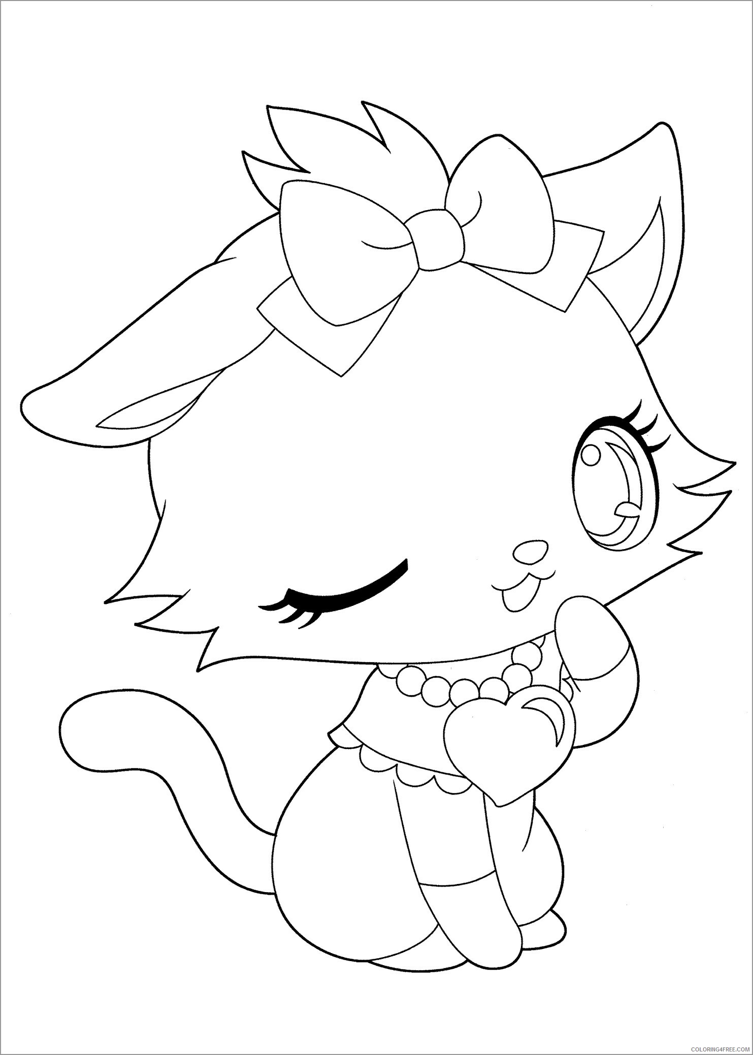 Cat Coloring Pages Animal Printable Sheets anime cat 2021 0786 Coloring4free