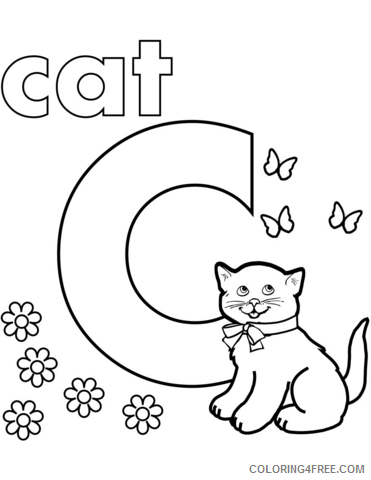 Cat Coloring Pages Animal Printable Sheets c is for cat 2021 0838 Coloring4free