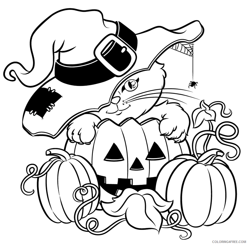 Cat Coloring Pages Animal Printable Sheets cat halloween 2021 0810 Coloring4free