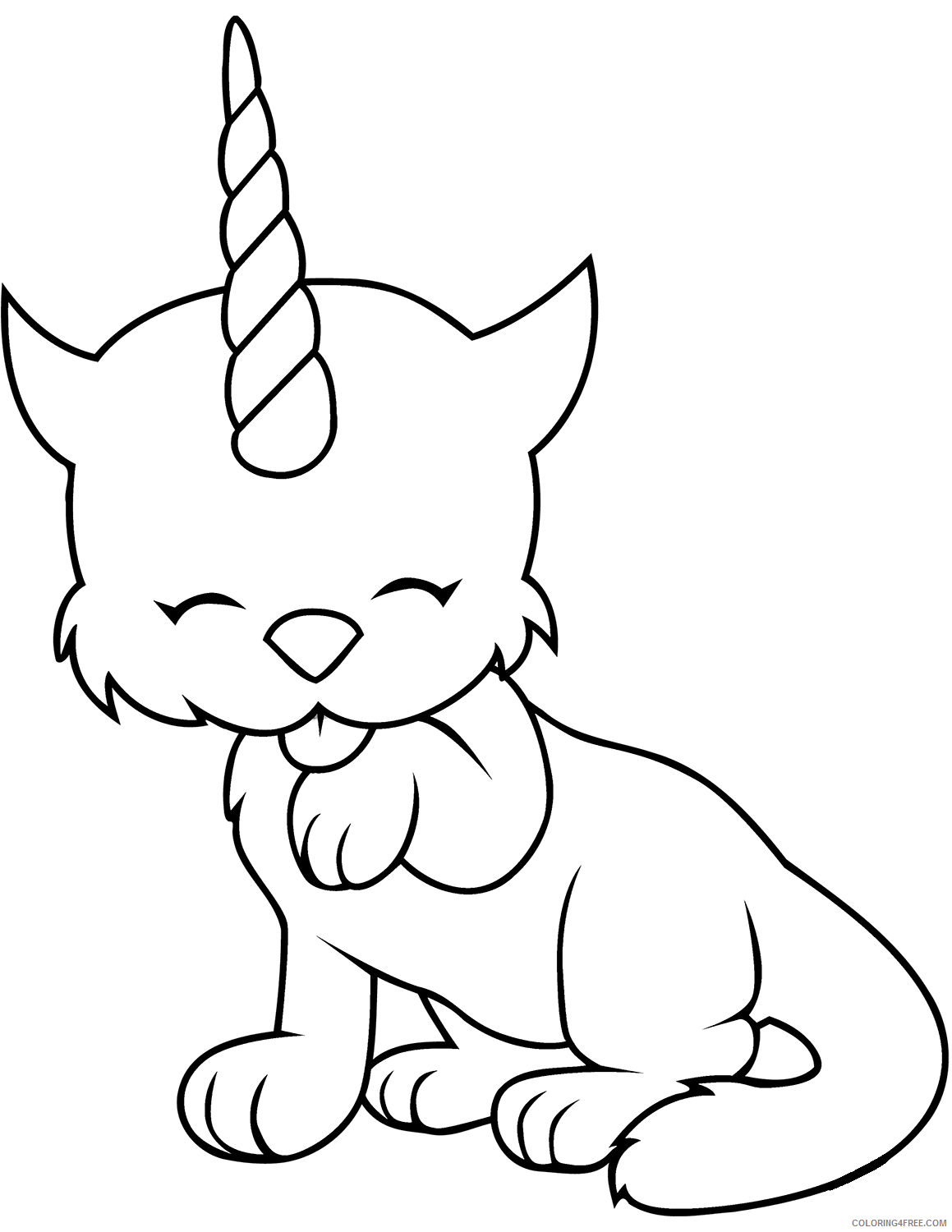 Cat Coloring Pages Animal Printable Sheets caticorn 2021 0812 Coloring4free