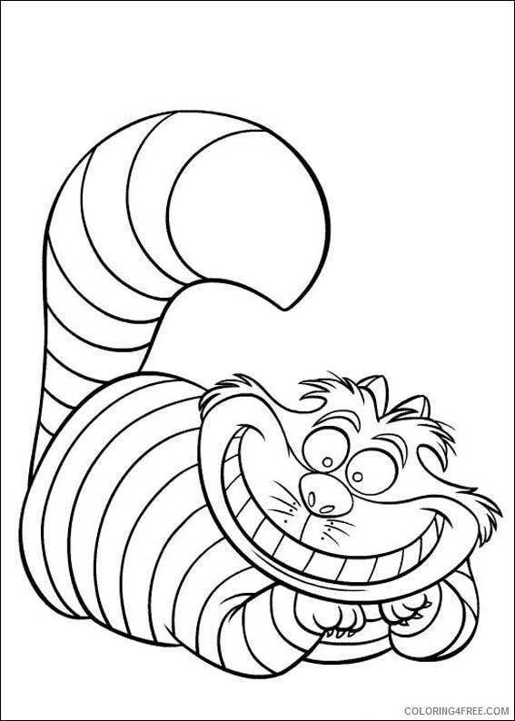 Cat Coloring Pages Animal Printable Sheets cheshire cat smiling 2021 0835 Coloring4free