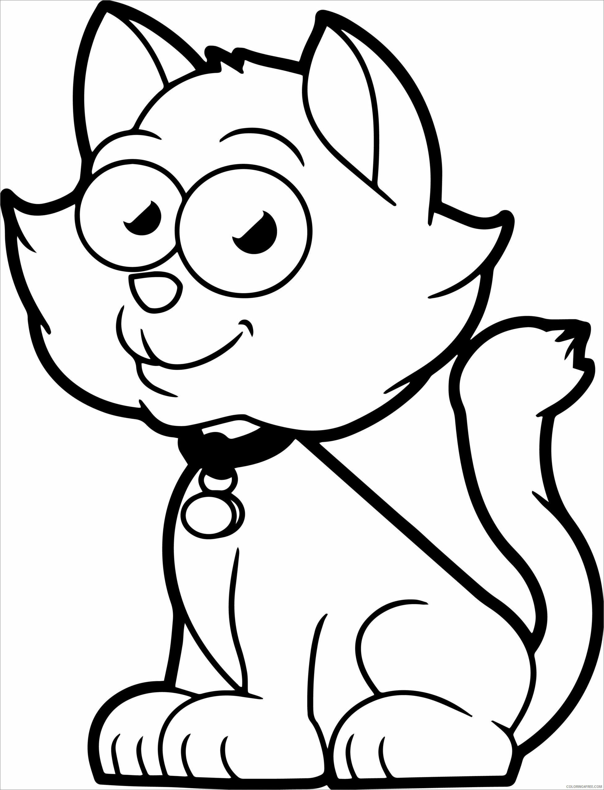 Cat Coloring Pages Animal Printable Sheets cute cartoon cat 2021 0869 Coloring4free