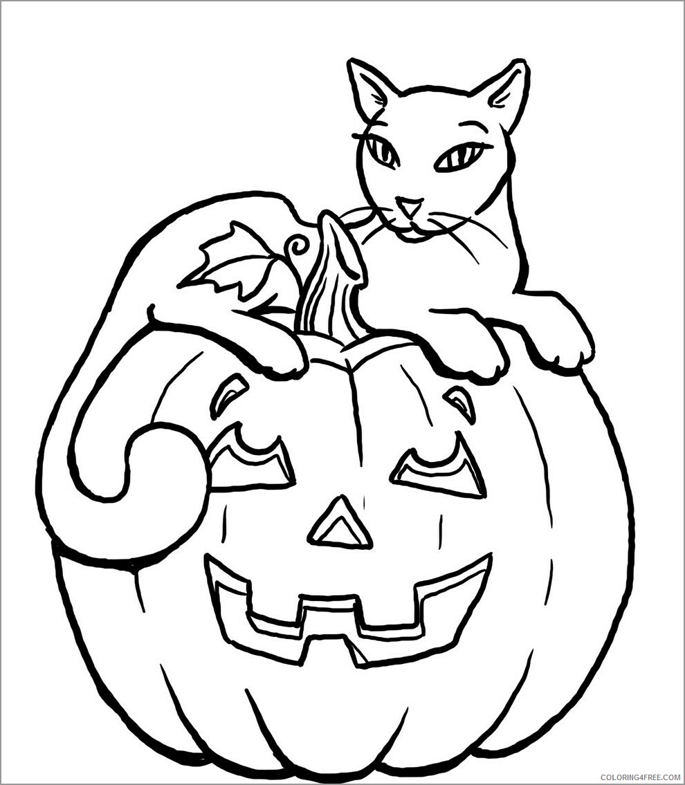 Cat Coloring Pages Animal Printable Sheets halloween black cat 2021 0878 Coloring4free