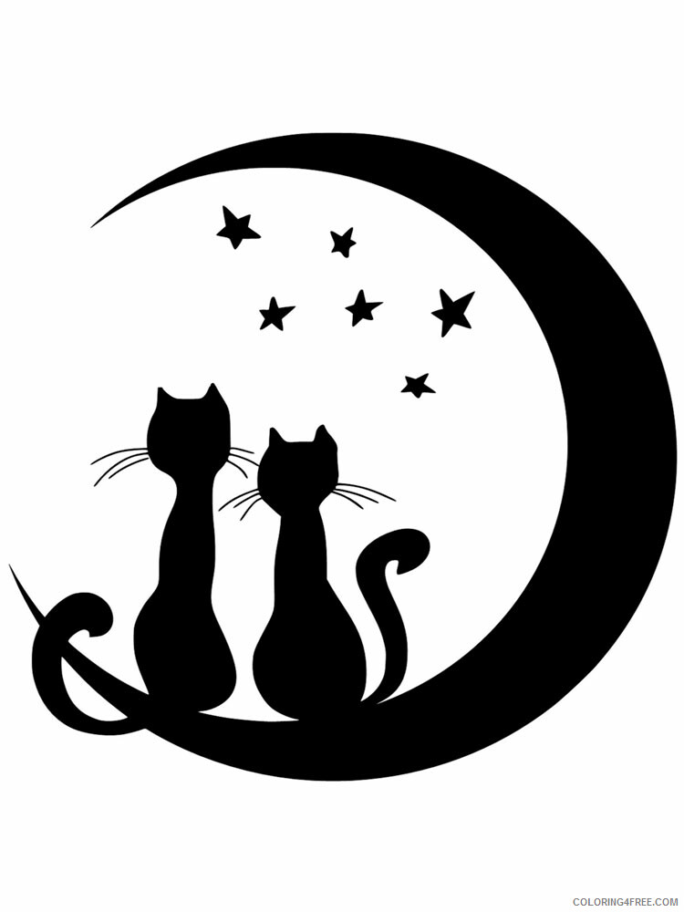 Cat Stencils Coloring Pages Animal Printable Sheets cat stencils 13 2021 0902 Coloring4free