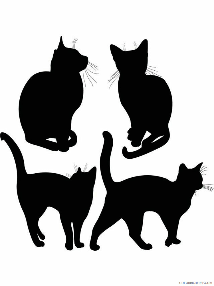 Cat Stencils Coloring Pages Animal Printable Sheets cat stencils 16 2021 0905 Coloring4free