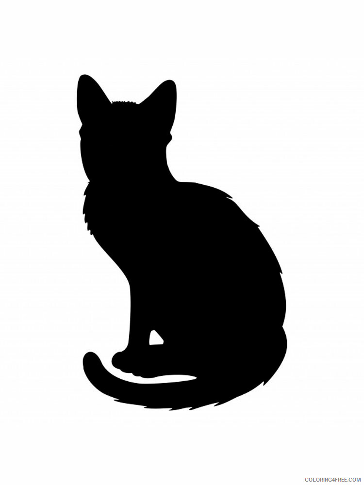 Cat Stencils Coloring Pages Animal Printable Sheets cat stencils 7 2021 0910 Coloring4free