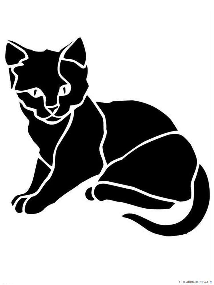 Cat Stencils Coloring Pages Animal Printable Sheets cat stencils 8 2021 0911 Coloring4free