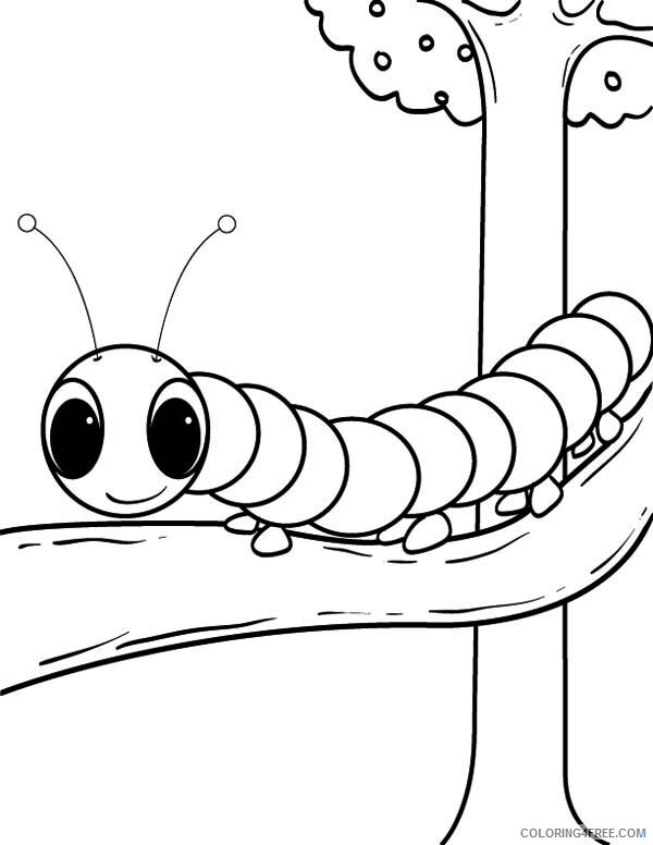 Caterpillar Coloring Pages Animal Printable Sheets Hungry Caterpillar 2021 Coloring4free