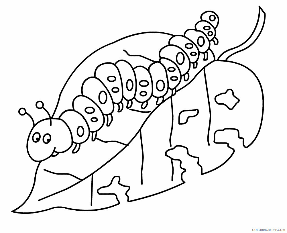 Caterpillar Coloring Pages Animal Printable Very Hungry ...
