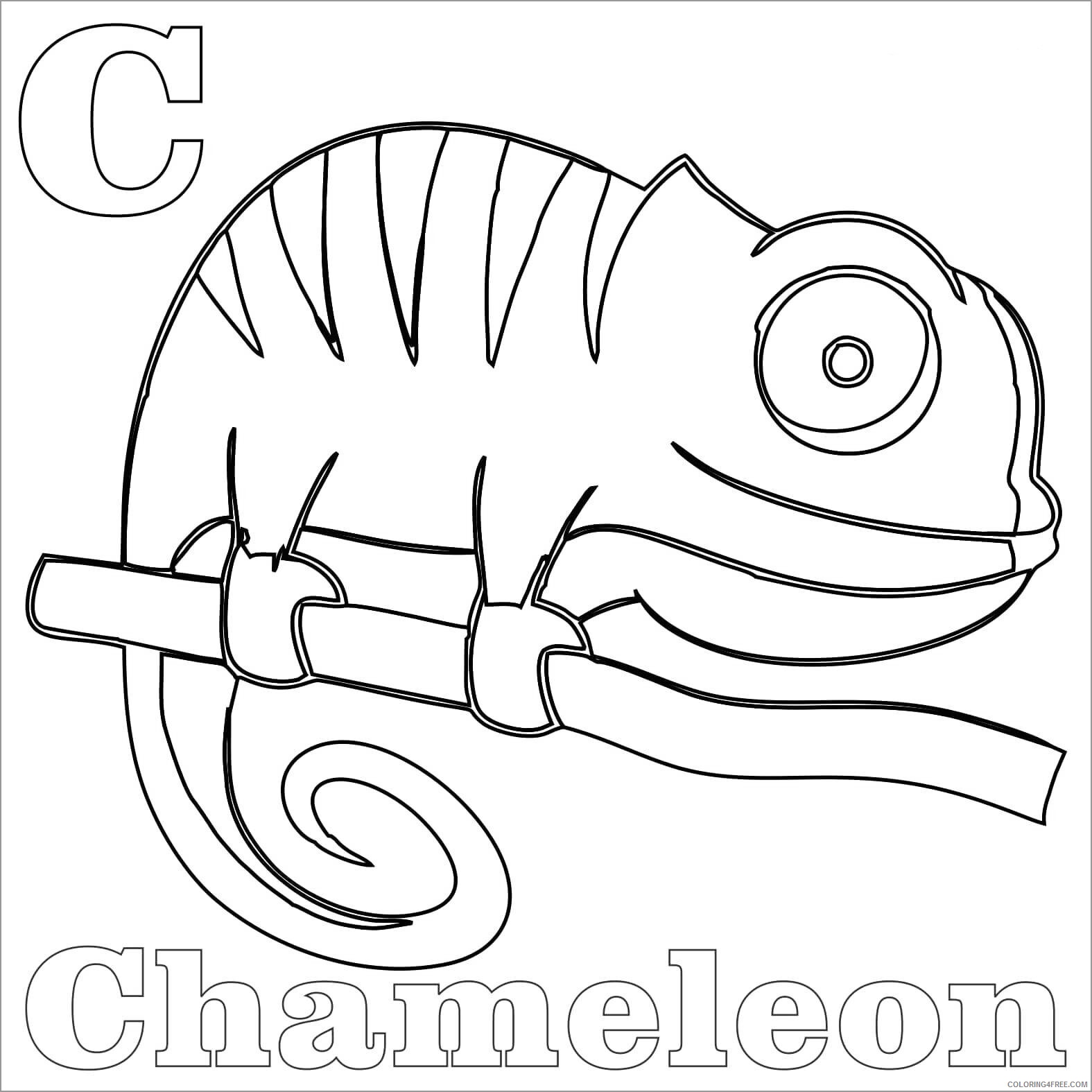 Chameleon Coloring Pages Animal Printable Sheets C for Chameleon 2021 0956 Coloring4free