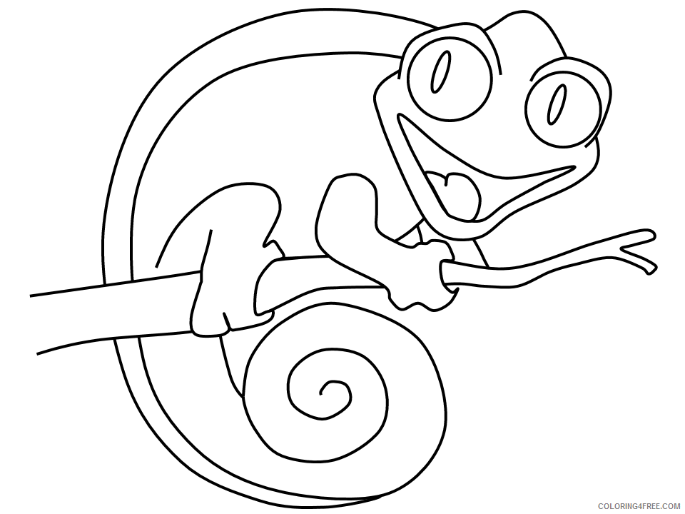 Chameleon Coloring Pages Animal Printable Sheets Chameleon 2021 0960 Coloring4free