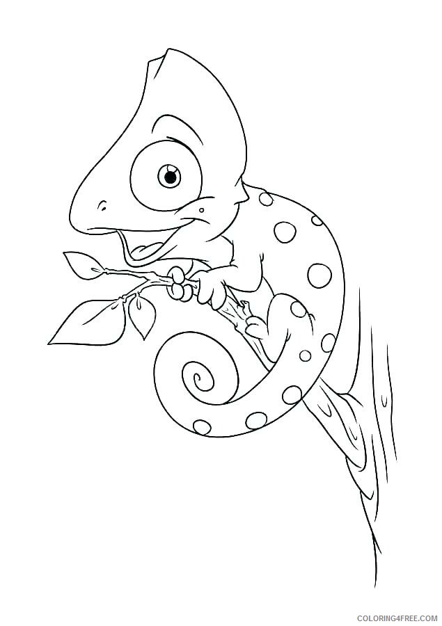 Chameleon Coloring Pages Animal Printable Sheets Cute Chameleon 2021 0995 Coloring4free