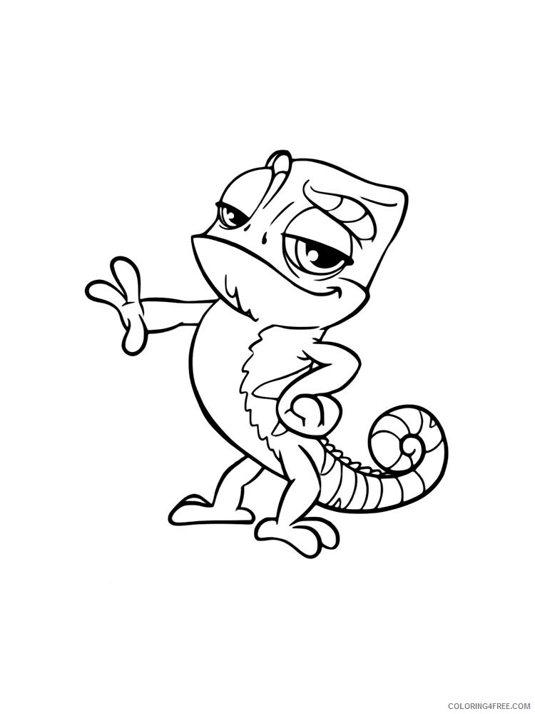 Chameleon Coloring Pages Animal Printable Sheets chameleon 23 2021 0977 Coloring4free