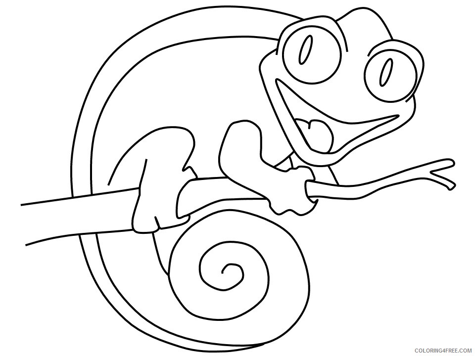 Chameleon Coloring Pages Animal Printable Sheets chameleon2 2021 0958 Coloring4free