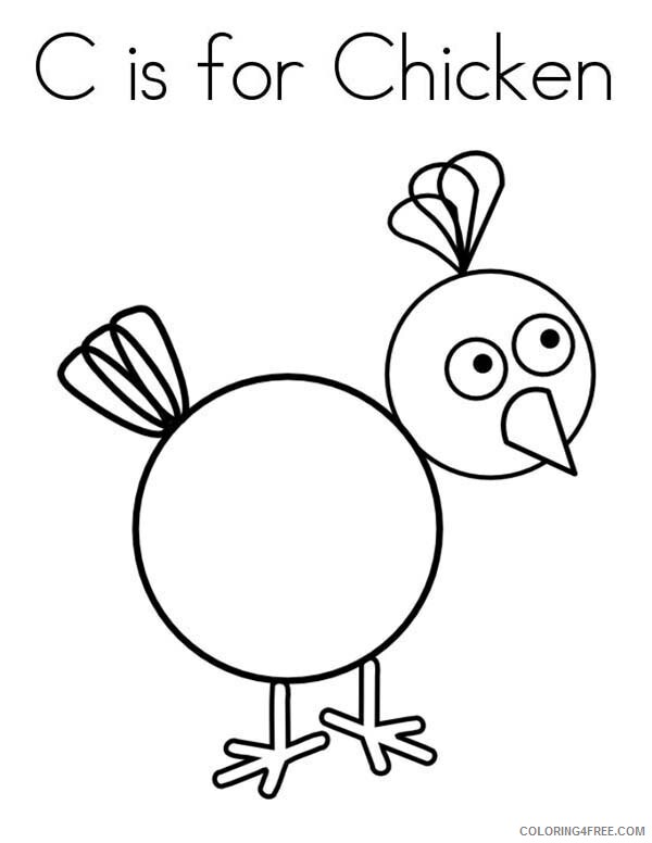 Chicken Coloring Pages Animal Printable Sheets C is for Chicken 2021 1058 Coloring4free