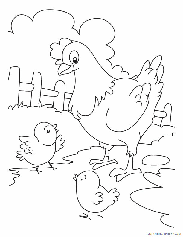 Chicken Coloring Pages Animal Printable Sheets Chicken 2021 1046 Coloring4free