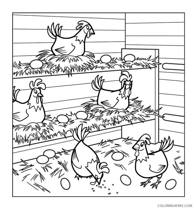 Chicken Coloring Pages Animal Printable Sheets Hens Chicken 2021 1062 Coloring4free