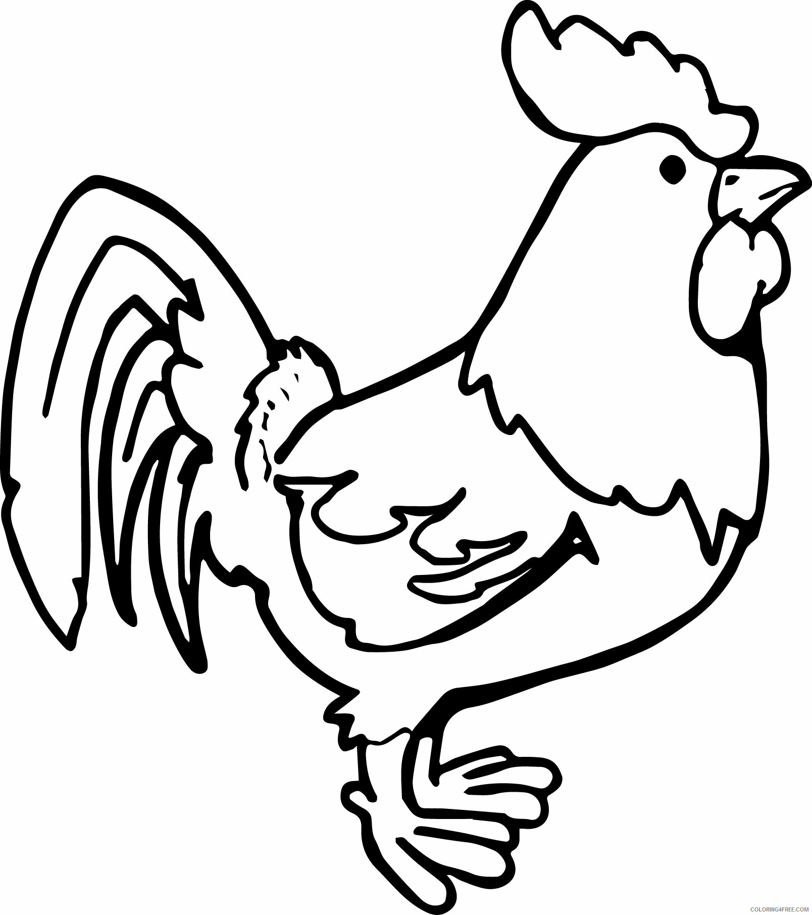 Chicken Coloring Pages Animal Printable Sheets Printable Chicken 2021 1068 Coloring4free