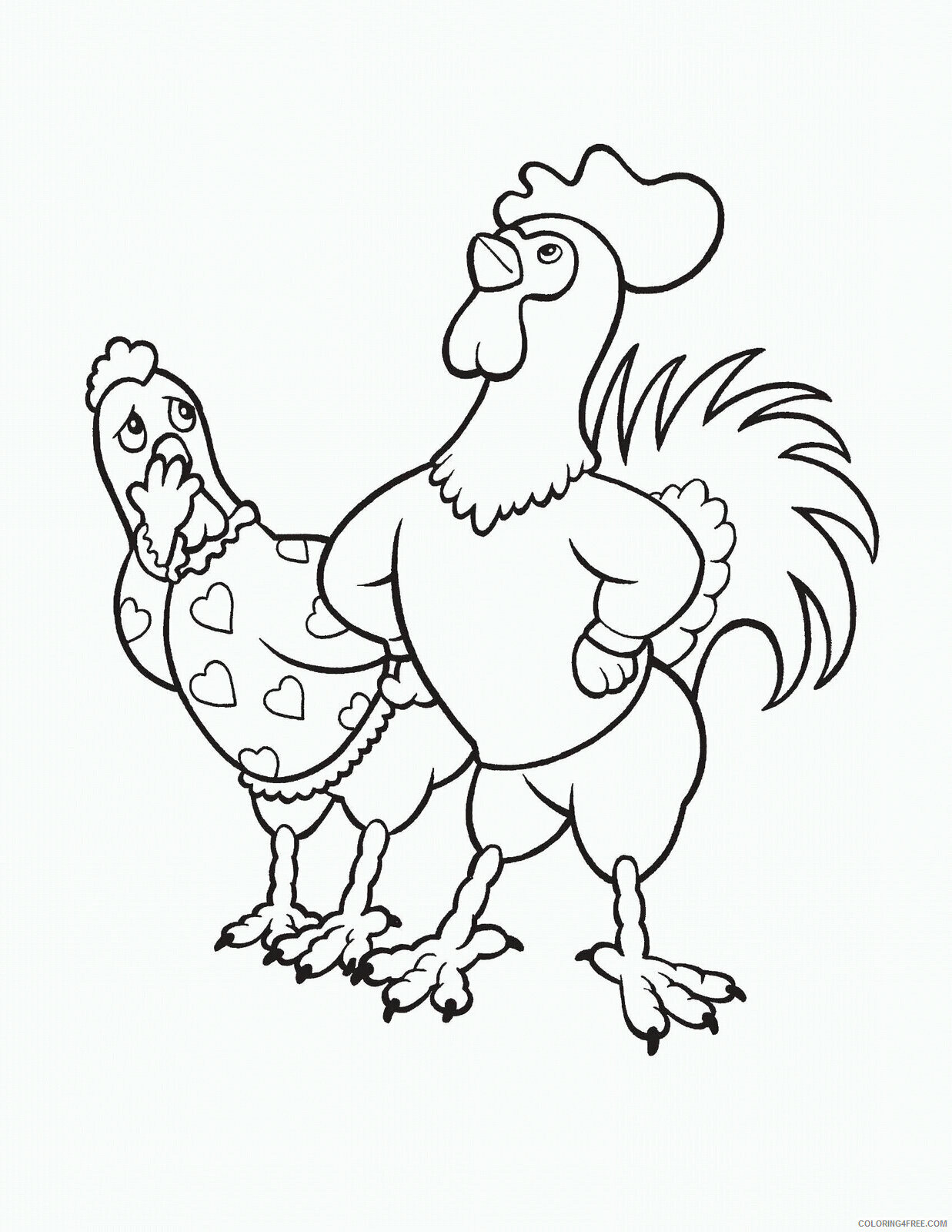 Chicken Coloring Pages Animal Printable Sheets chickensc2 2021 1057 Coloring4free