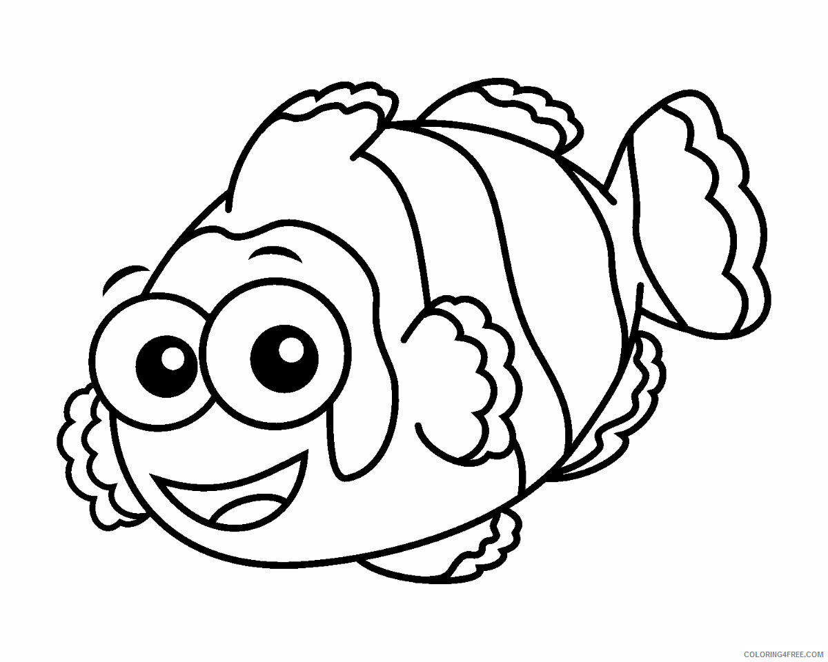 Clownfish Coloring Pages Animal Printable Sheets clown fish 2021 1094 Coloring4free