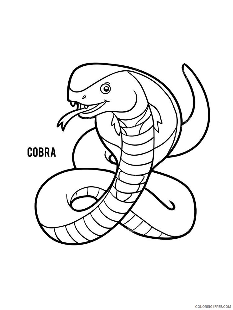 Cobra Coloring Pages Animal Printable Sheets cobra 18 2021 1110 Coloring4free