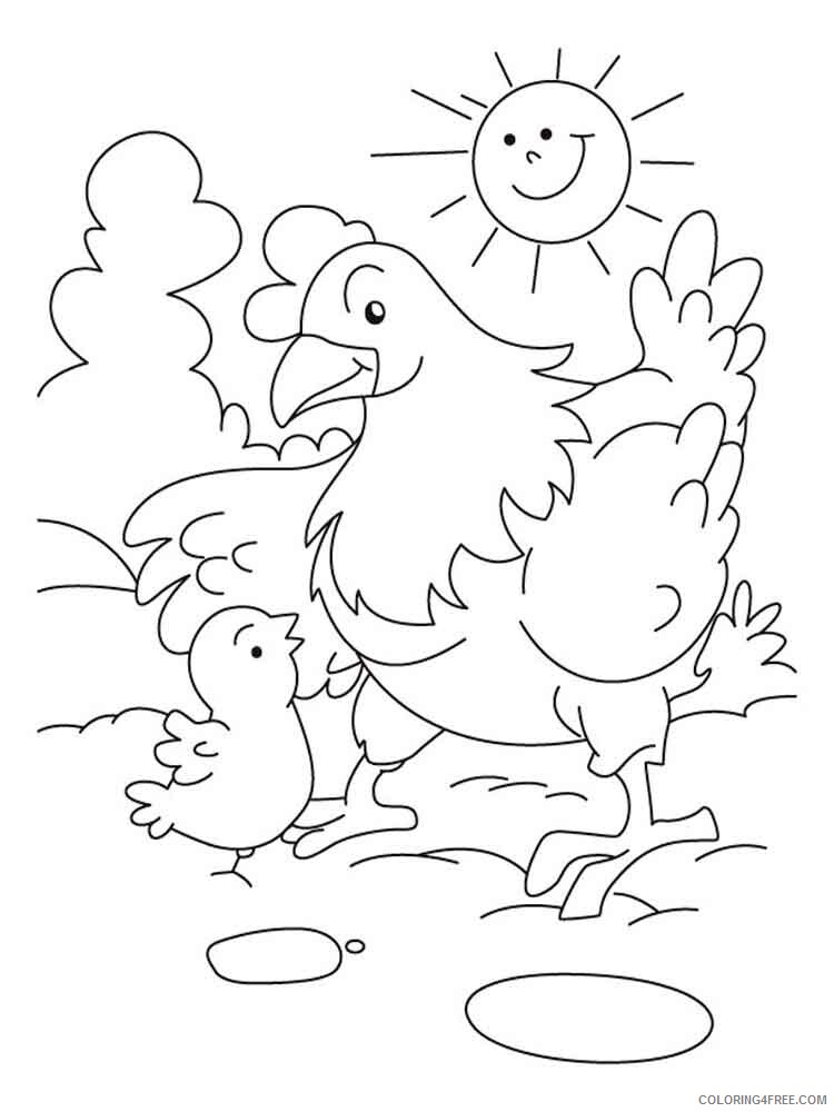 Cock Coloring Pages Animal Printable Sheets animals cock 4 2021 1135 Coloring4free