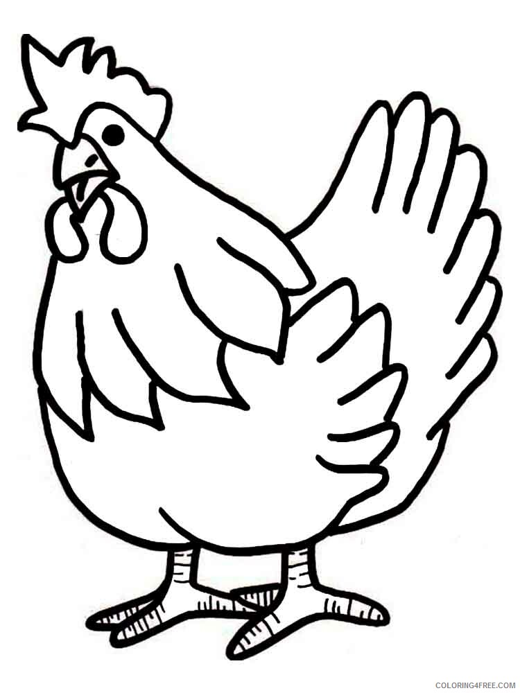 Cock Coloring Pages Animal Printable Sheets animals cock 7 2021 1137 Coloring4free