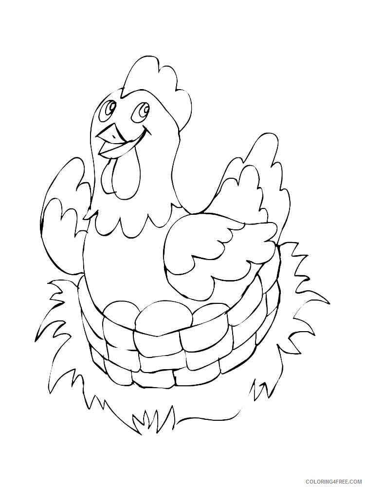 Cock Coloring Pages Animal Printable Sheets animals cock 8 2021 1138 Coloring4free