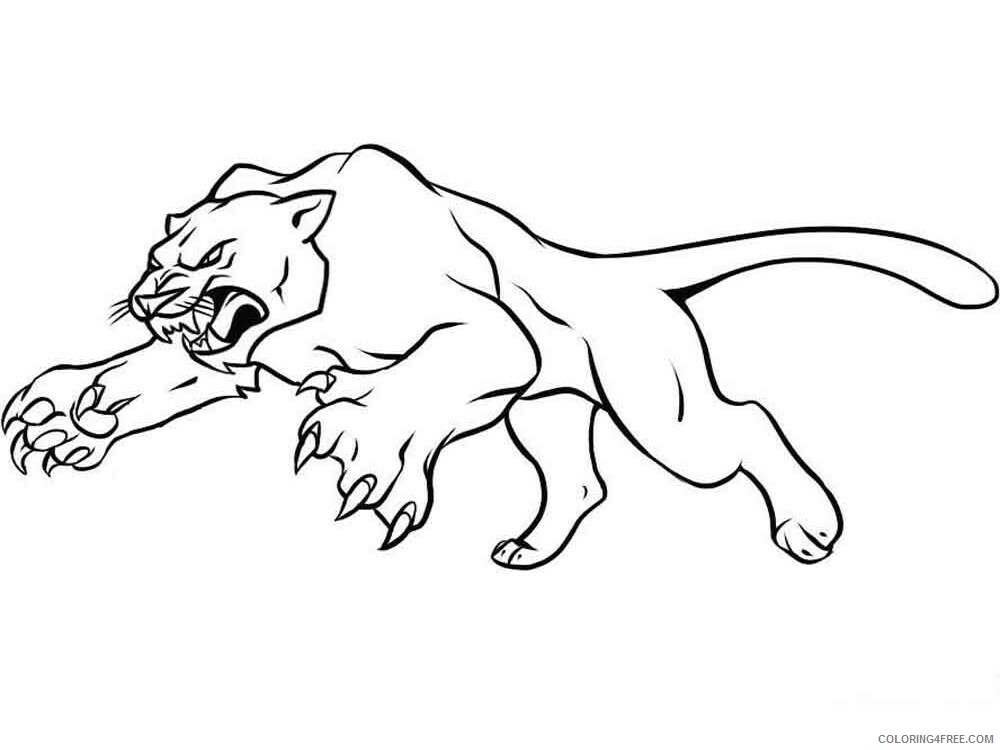 Cougar Coloring Pages Animal Printable Sheets cougar 1 2021 1161 Coloring4free