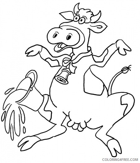 Cow Coloring Pages Animal Printable Sheets Cartoon Cow for Kids 2021 ...