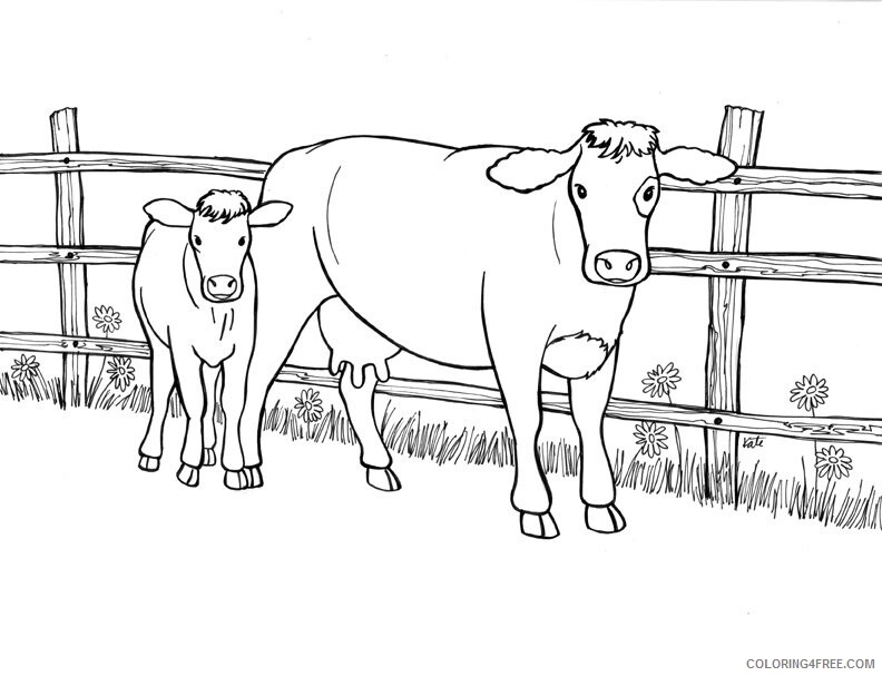 Cow Coloring Pages Animal Printable Sheets Cow 2021 1202 Coloring4free Coloring4free Com