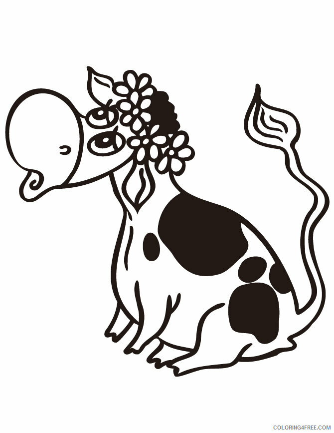 Cow Coloring Pages Animal Printable Sheets Cow Sheet 2021 1196 Coloring4free