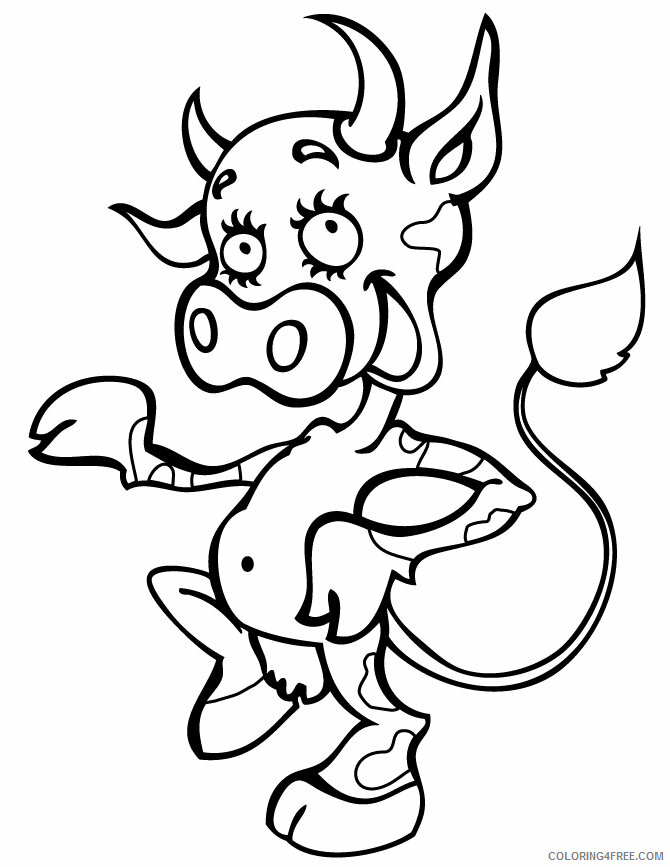 Cow Coloring Pages Animal Printable Sheets Cow for Kids 2021 1192 Coloring4free