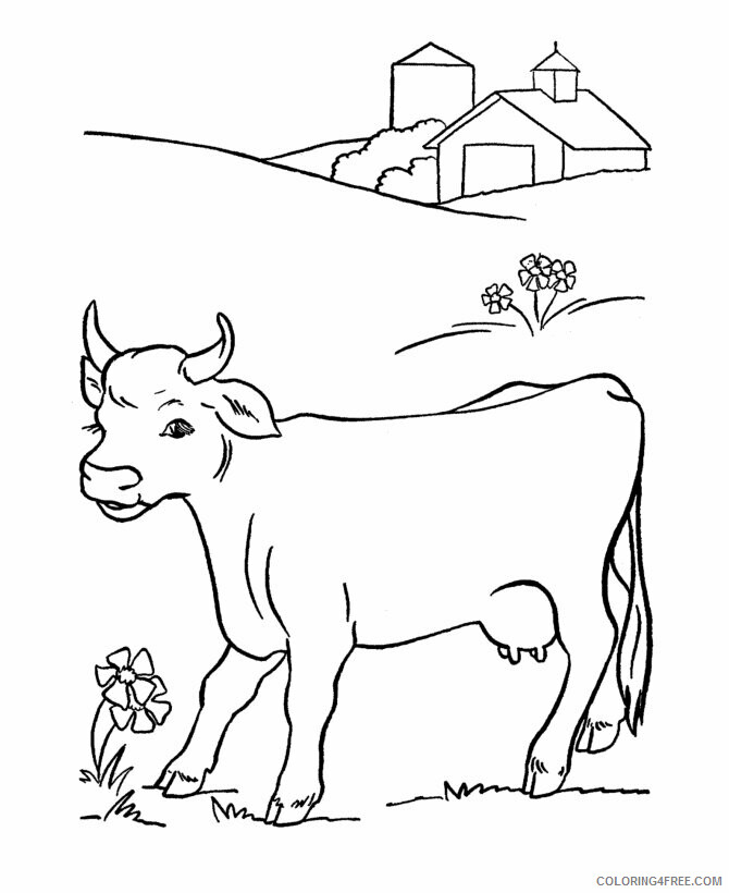 Cow Coloring Pages Animal Printable Sheets Cute Cow 2021 1206 Coloring4free