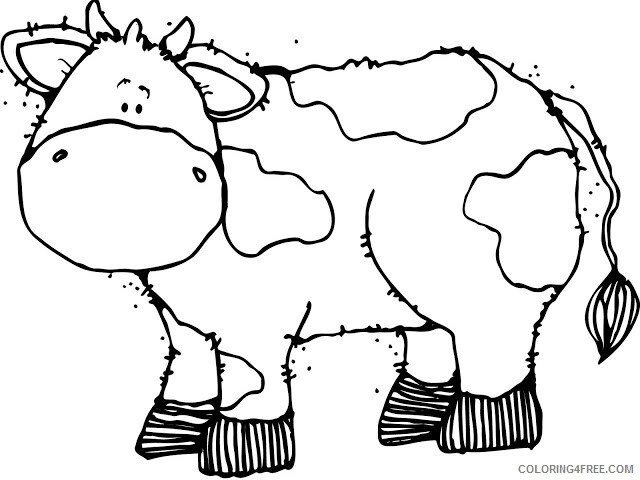 Cow Coloring Pages Animal Printable Sheets Cute Cow 2021 1207 Coloring4free