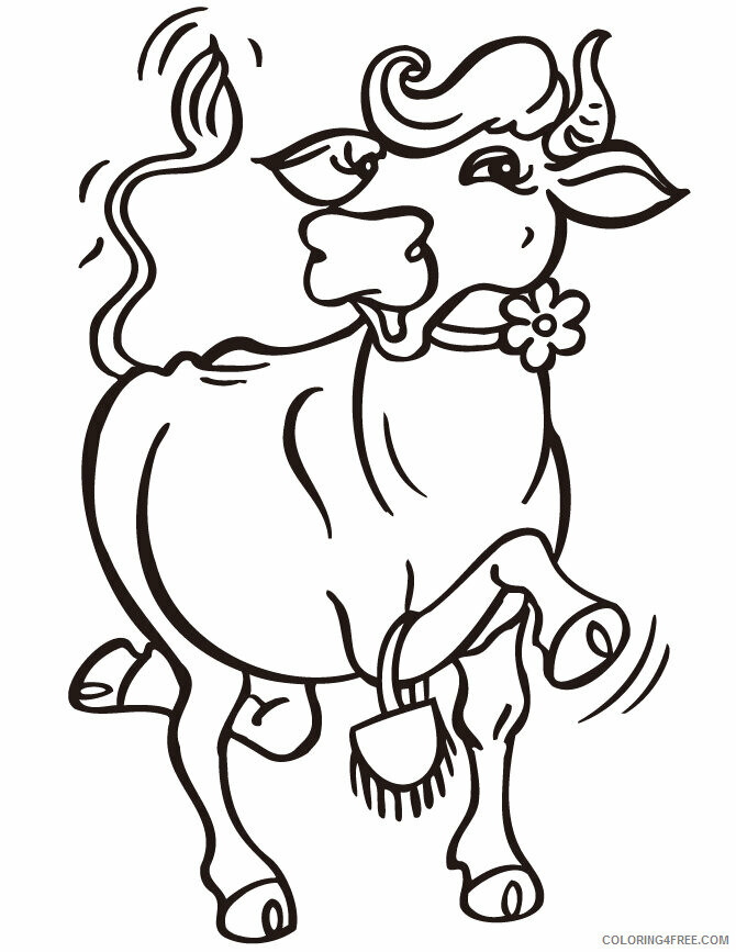 Cow Coloring Pages Animal Printable Sheets Cute Cow Sheets 2021 1208 Coloring4free