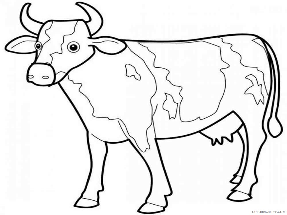 Cow Coloring Pages Animal Printable Sheets animals cow 10 2021 1175 Coloring4free