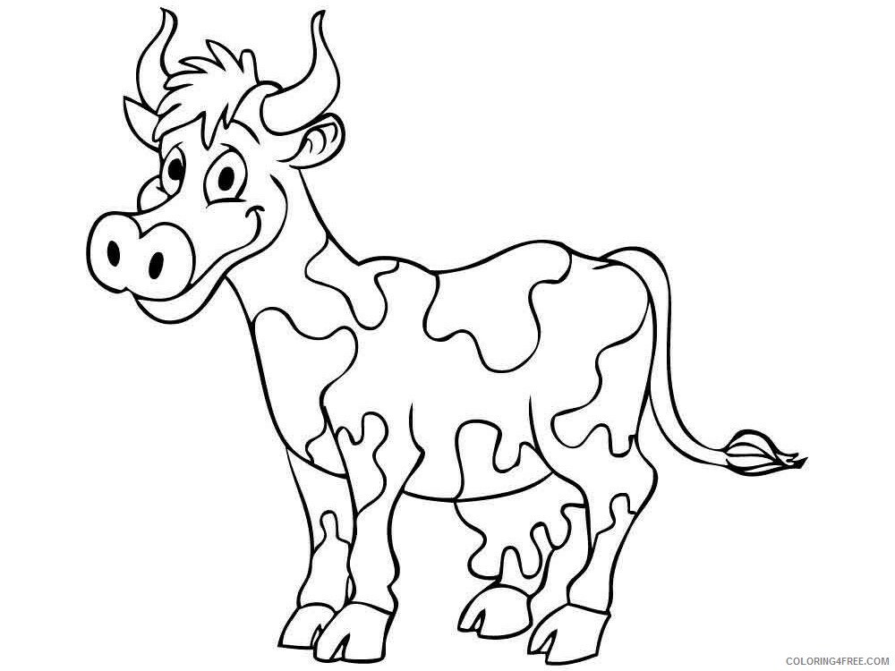 Cow Coloring Pages Animal Printable Sheets animals cow 15 2021 1177 Coloring4free