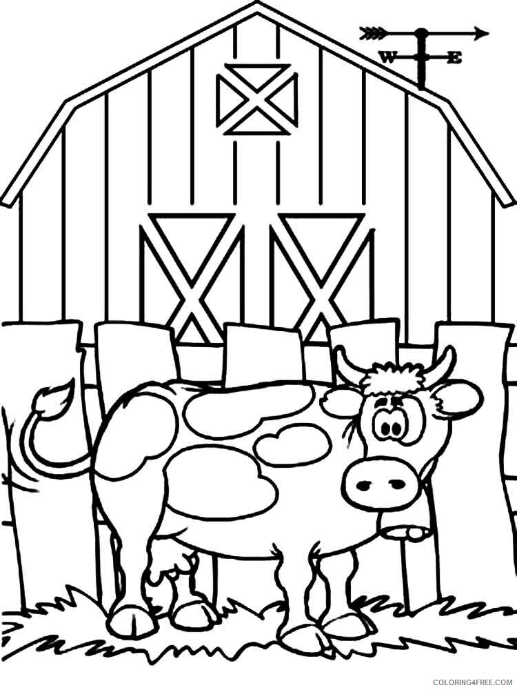 Cow Coloring Pages Animal Printable Sheets animals cow 3 2021 1179 Coloring4free