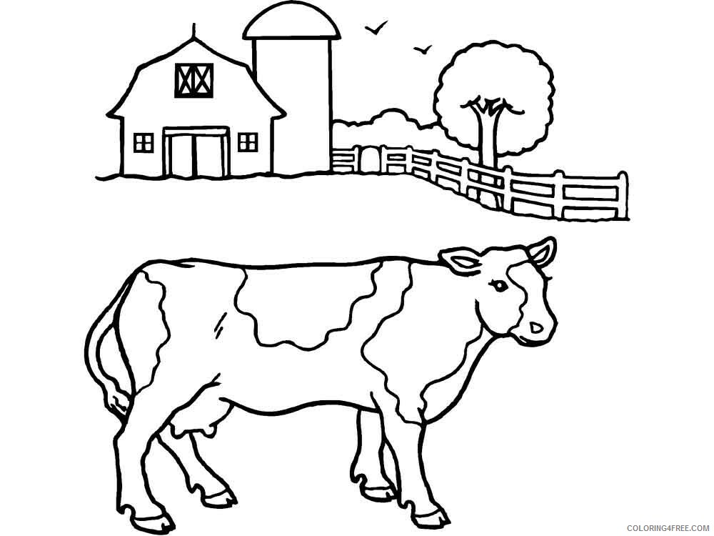 Cow Coloring Pages Animal Printable Sheets animals cow 8 2021 1180 Coloring4free