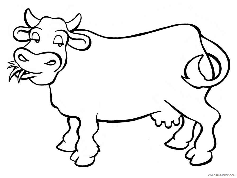 Cow Coloring Pages Animal Printable Sheets animals cow 9 2021 1181 Coloring4free